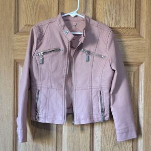 Jou Jou Kids Pink Leather Jacket
